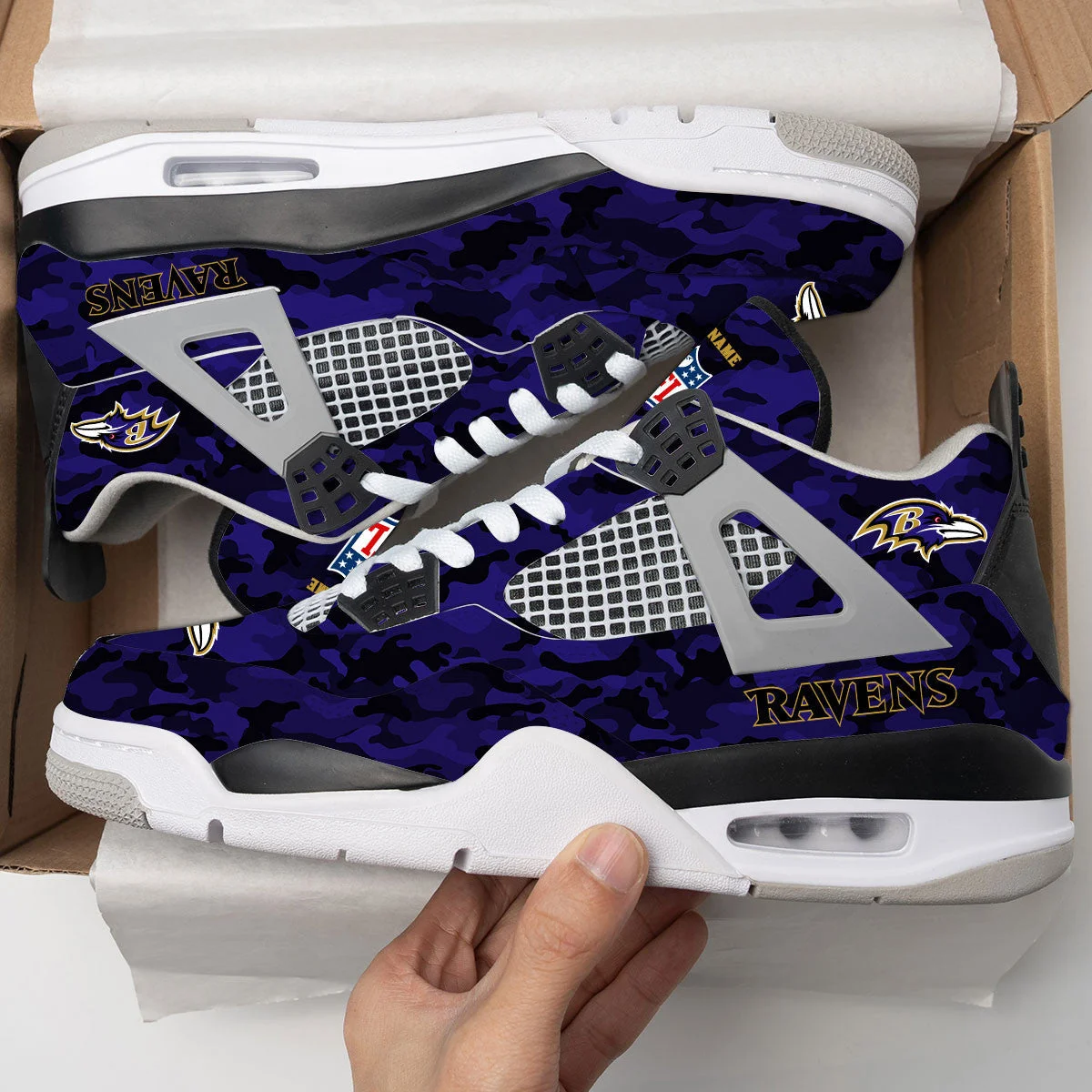Baltimore Ravens AJ4 Sneakers 3