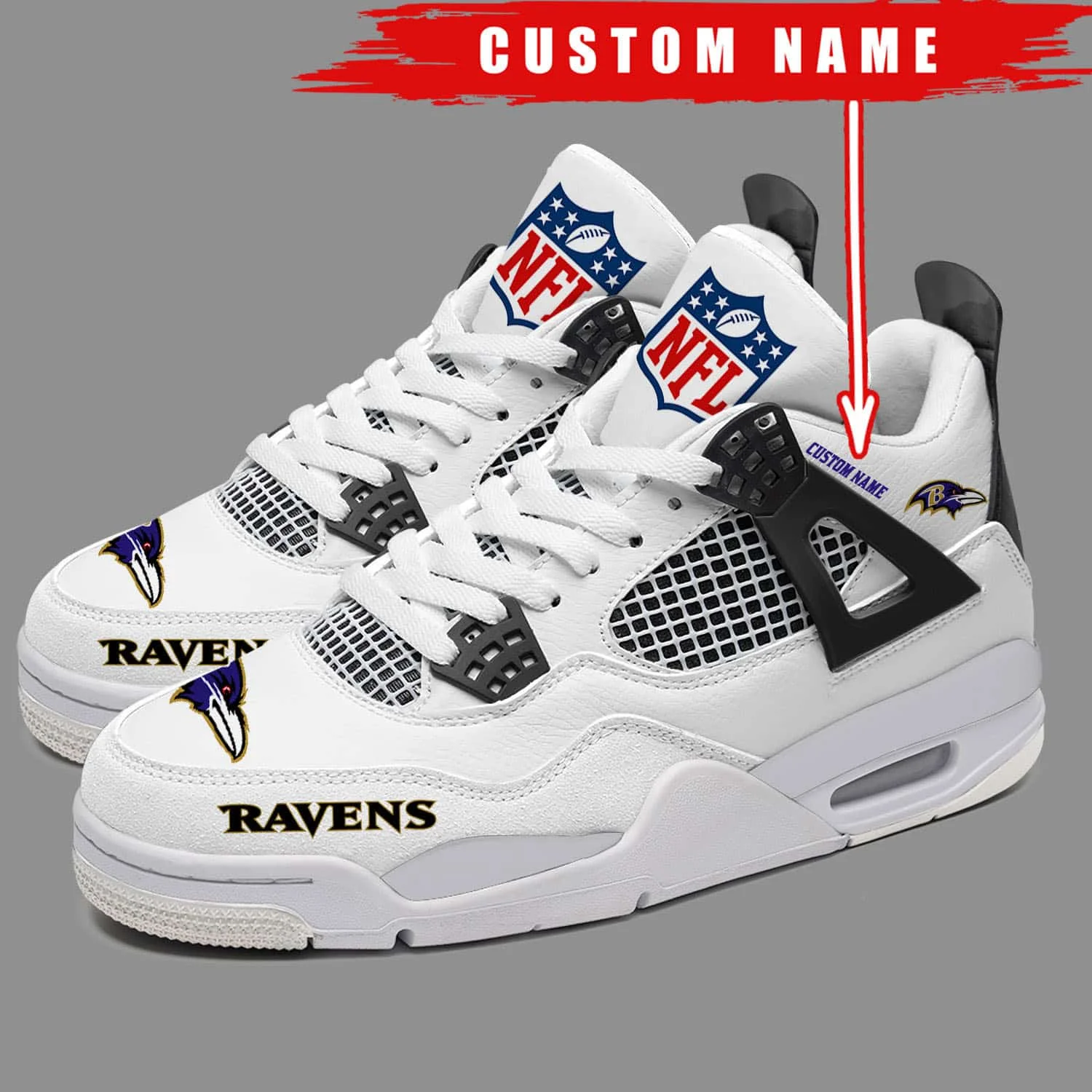 Baltimore Ravens AJ4 Sneakers 4