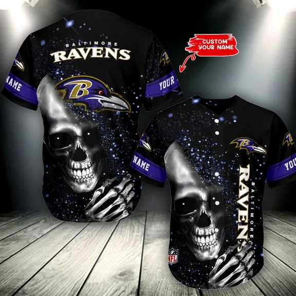 Baltimore Ravens Personalized Baseball Jersey Azcbjs328