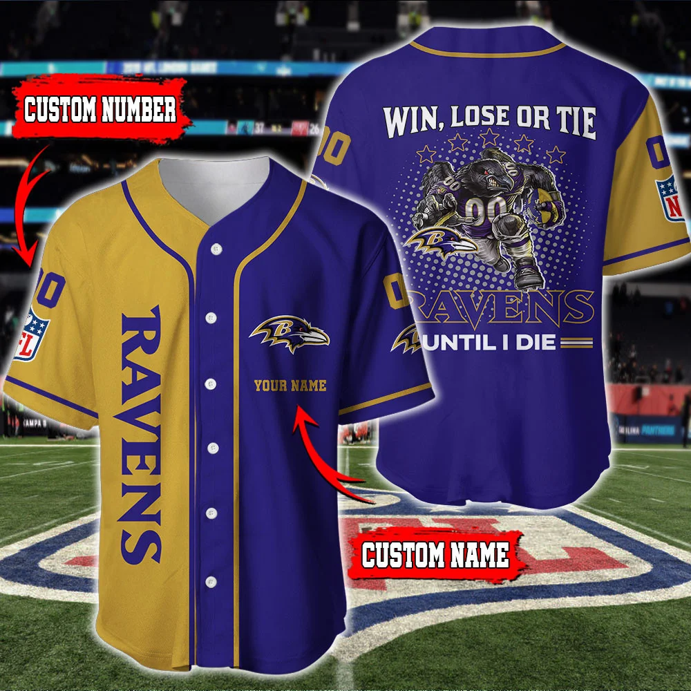 Baltimore Ravens Personalized Baseball Jersey 564