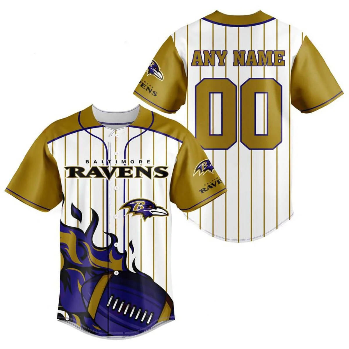 Baltimore Ravens Personalized Baseball Jersey 730