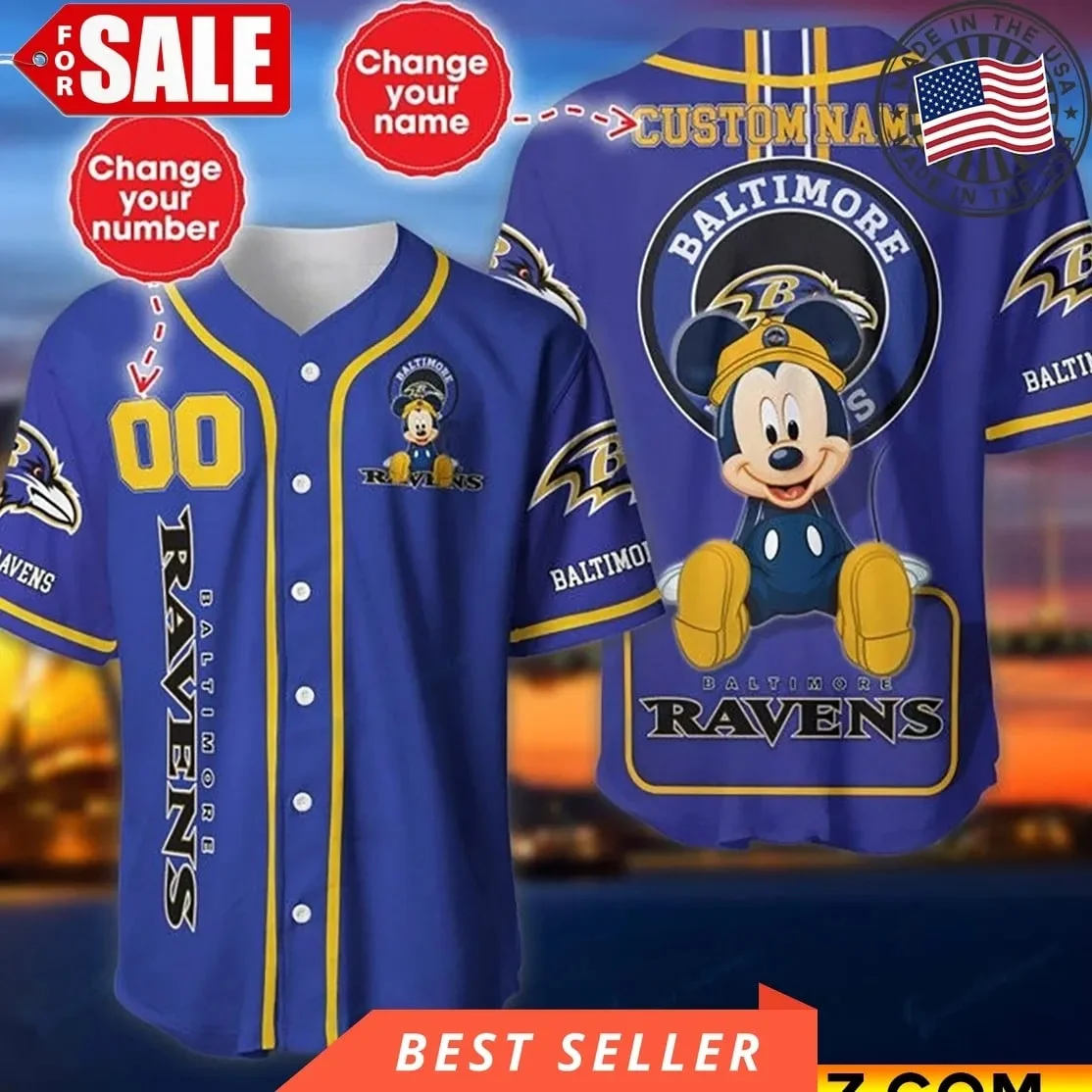 Baltimore Ravens Personalized Baseball Jersey 802