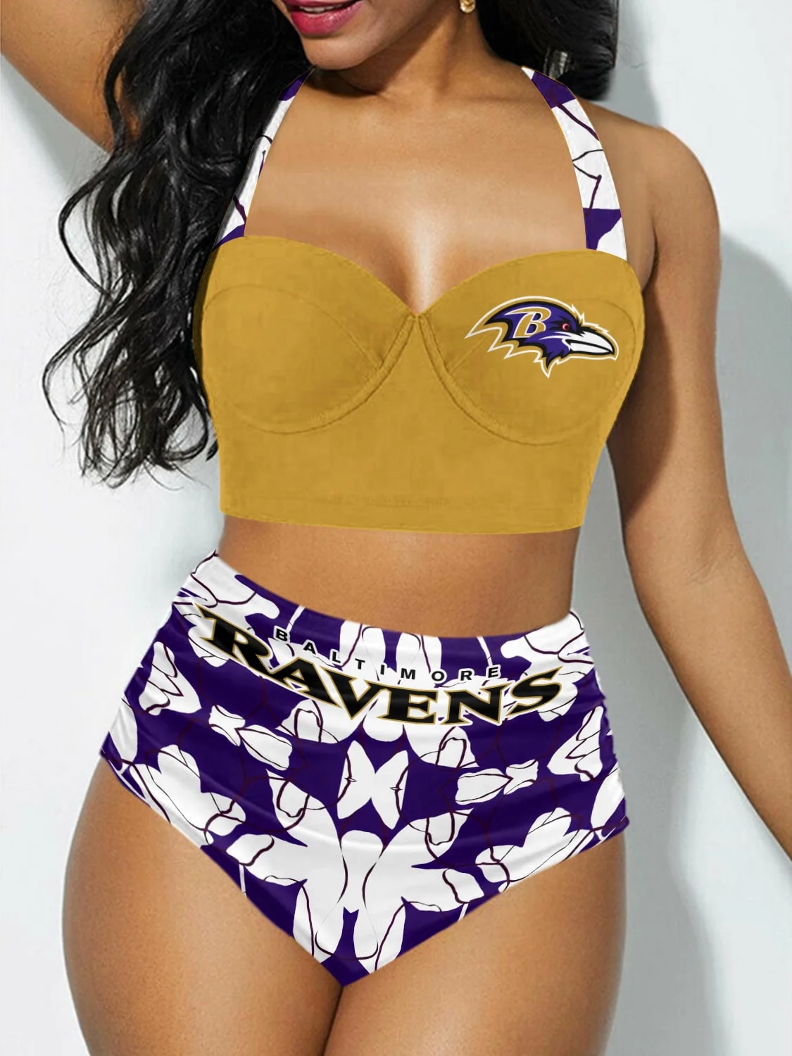 Baltimore Ravens Sexy Print Bikini Swimsuit St8541