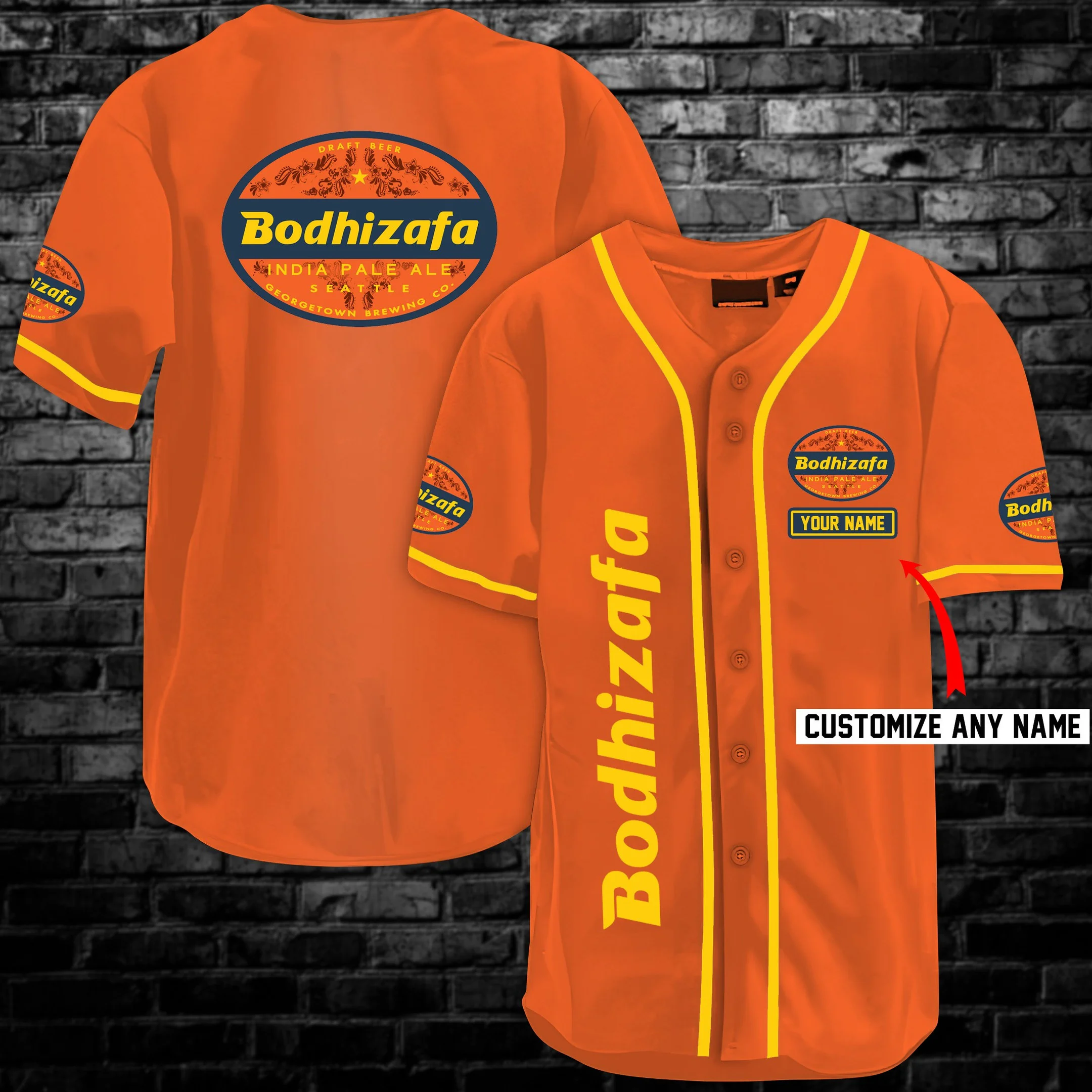 Basic Bodhizafa Beer Baseball Jersey Style9544