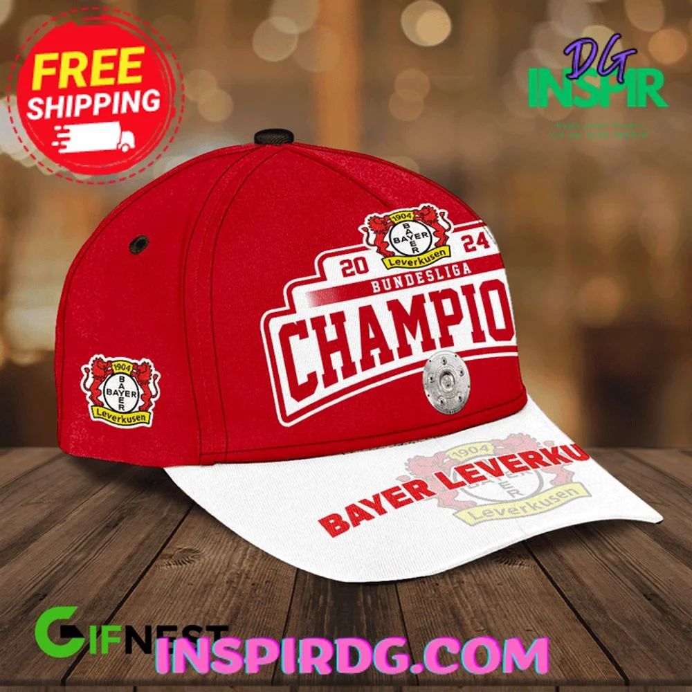 Bayer Leverkusen Bundesliga Champions 2024 Red White Cap