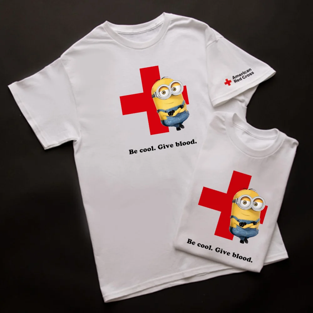Be Cool Give Blood Red Cross Minion T-Shirt Minion Red Cross Shirt For Sale