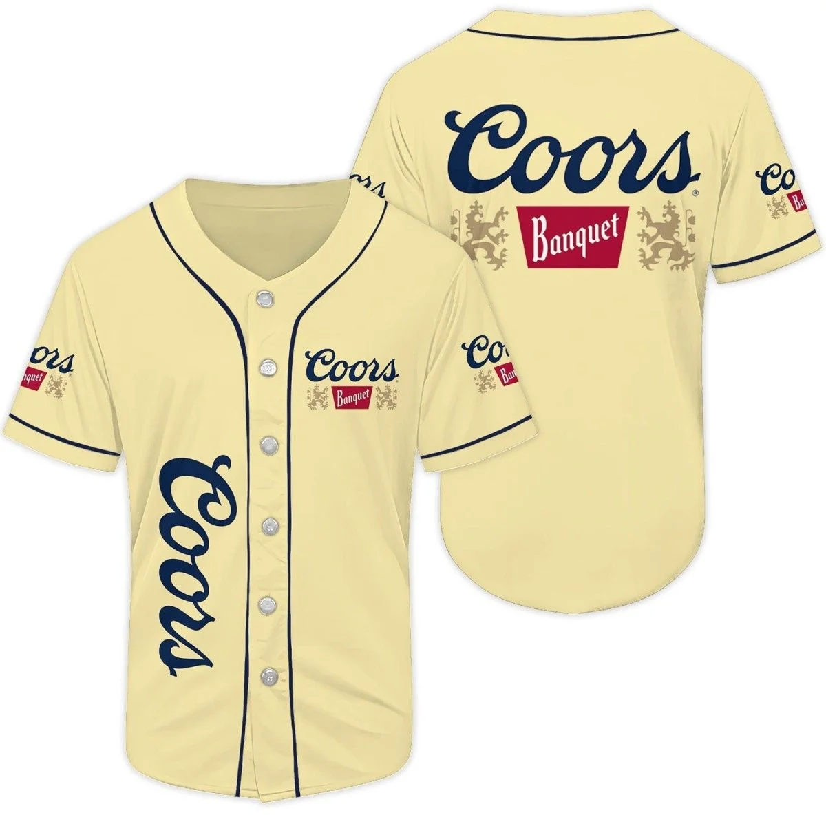Beige Coors Banquet Beer Baseball Jersey Style5625