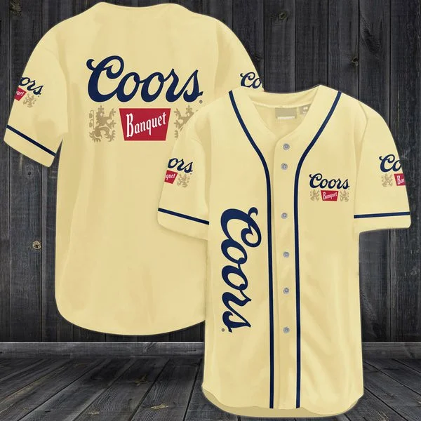 Beige Coors Banquet Beer Baseball Jersey Style3923