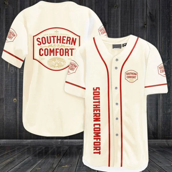 Beige Southern Comfort Baseball Jersey Style3131