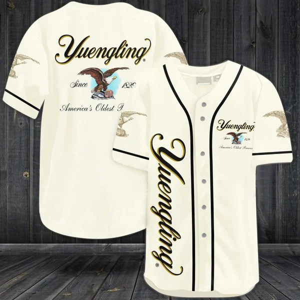 Beige Yuengling Beer Baseball Jersey Style8060
