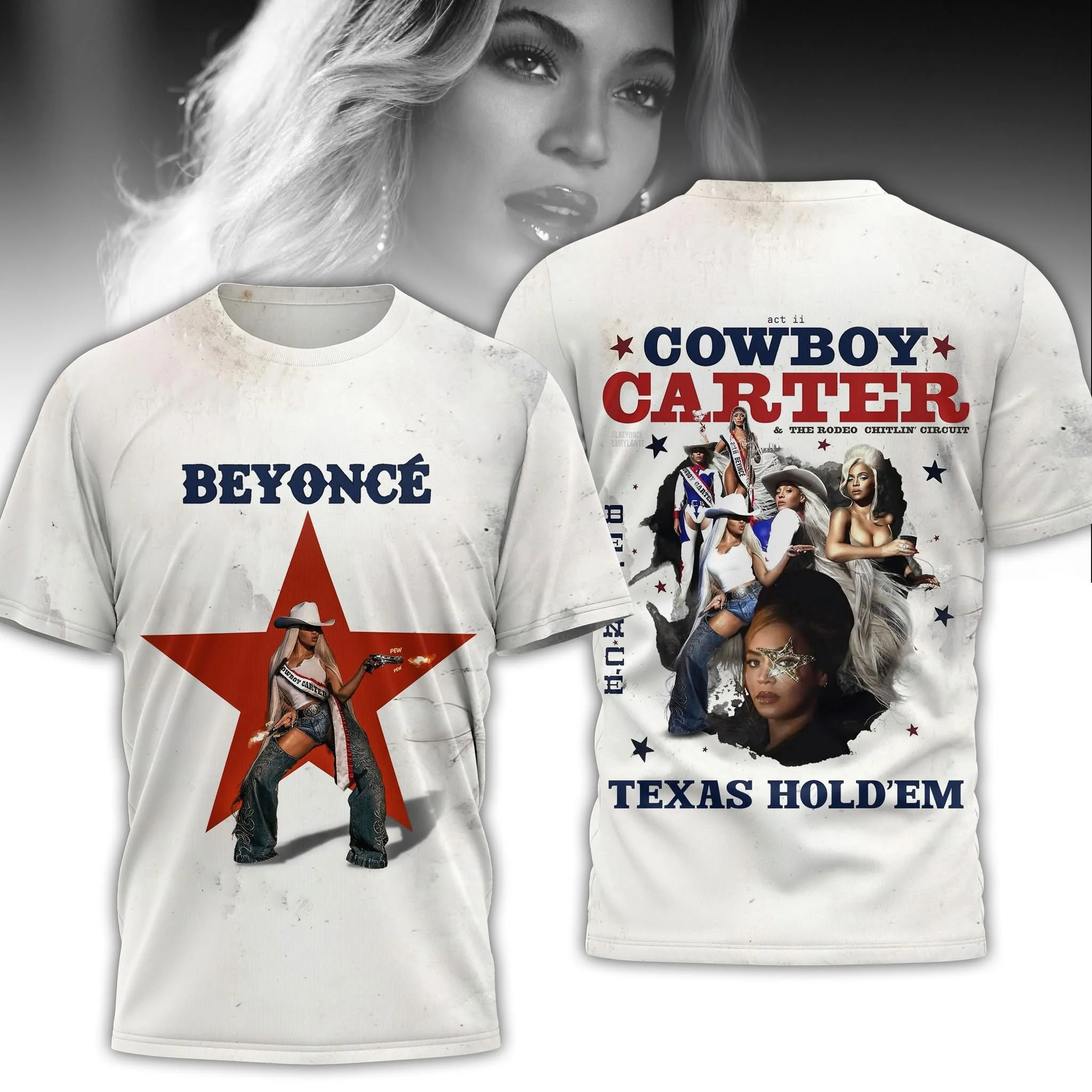 Beyonce Cowboy Carter Tour Merch T-Shirt Texas Hold'Em Best Gifts For Beyonce Lovers Fans