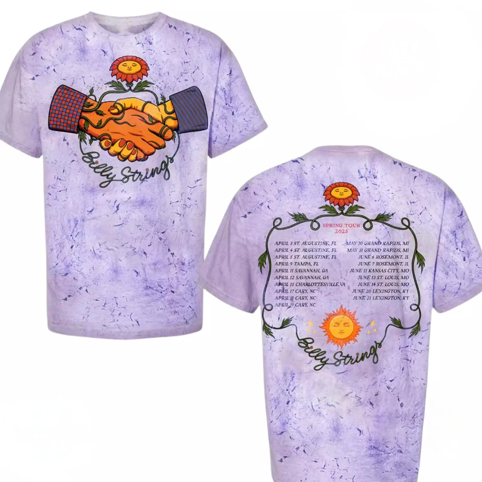 Billy Strings Spring 2025 Handshake Dates List Start On April 3 3D T-Shirt