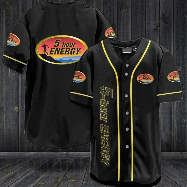 Black 5-hour Energy Baseball Jersey Style2204