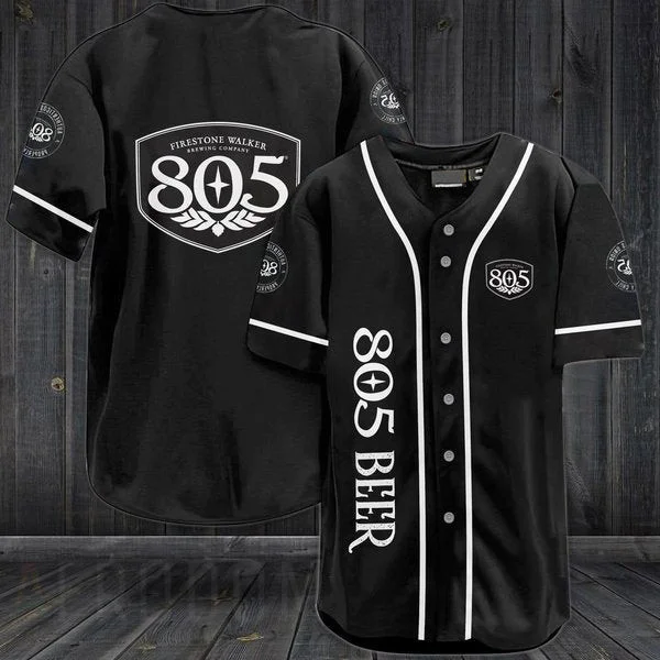 Black 805 Beer Baseball Jersey Style8839