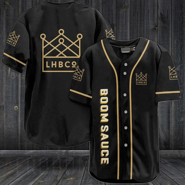 Black Boomsauce Beer Baseball Jersey Style7546