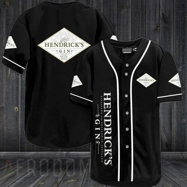 Black Hendrick's Gin Baseball Jersey Style5399