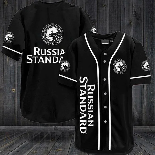 Black Russian Standard Vodka Baseball Jersey Style2069