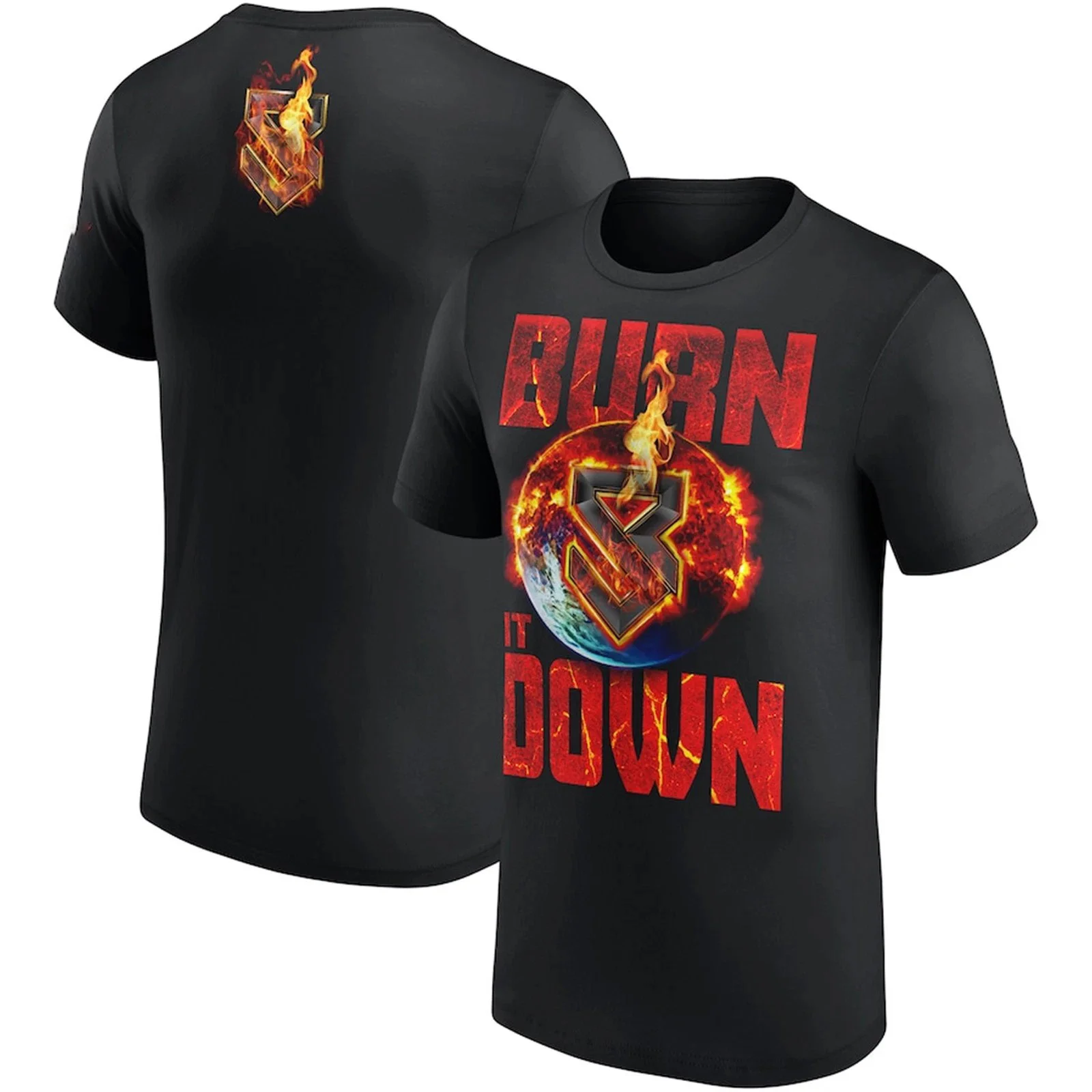 Black Seth Rollins Burn It Down T-Shirt For Wrestler