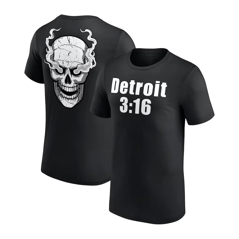 Black Stone Cold Steve Austin Detroit 3 16 T-Shirt