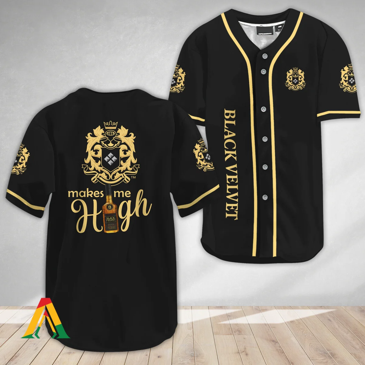 Black Velvet Whisky Make Me High Baseball Jersey Style3558