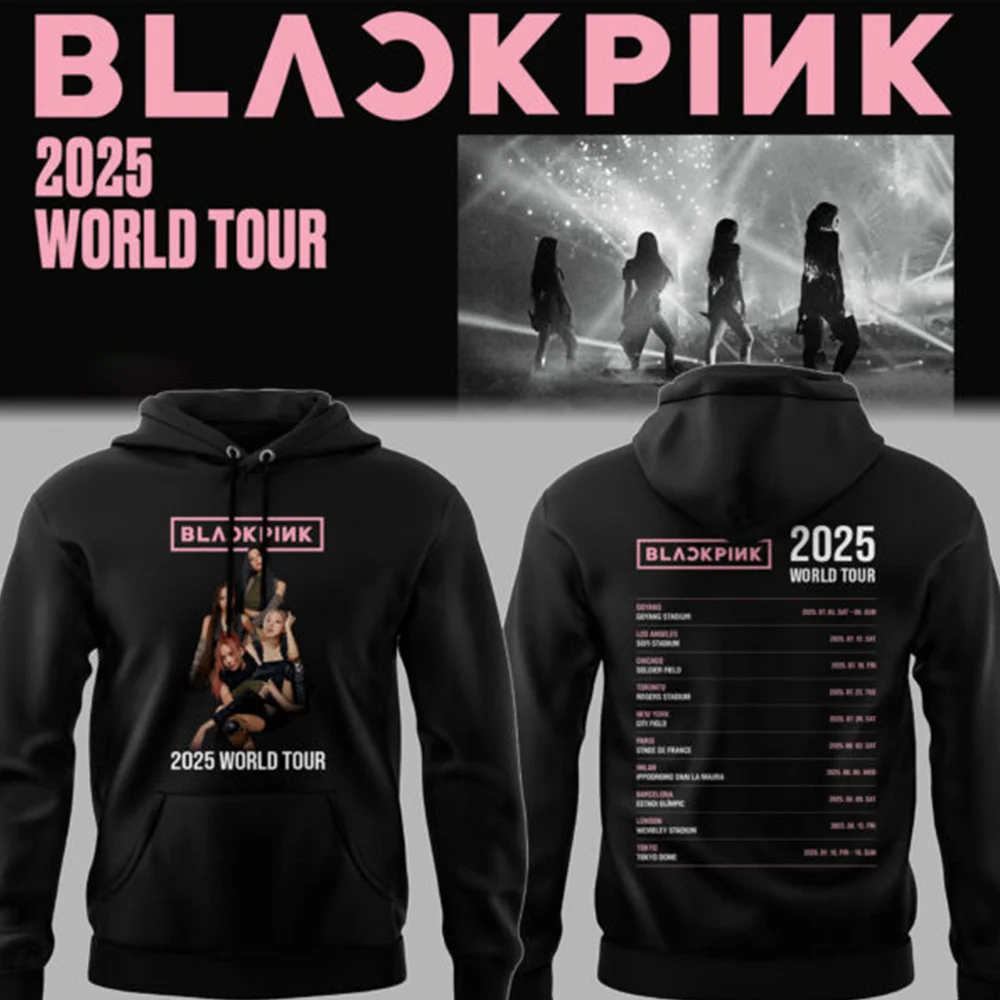 Blackpink World Tour 2025 Black Hoodie Music Lovers