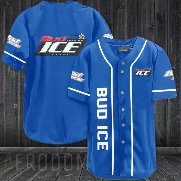 Blue Bud Ice Beer Baseball Jersey Style8817