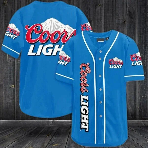 Blue Coors Light Beer Baseball Jersey Style1789