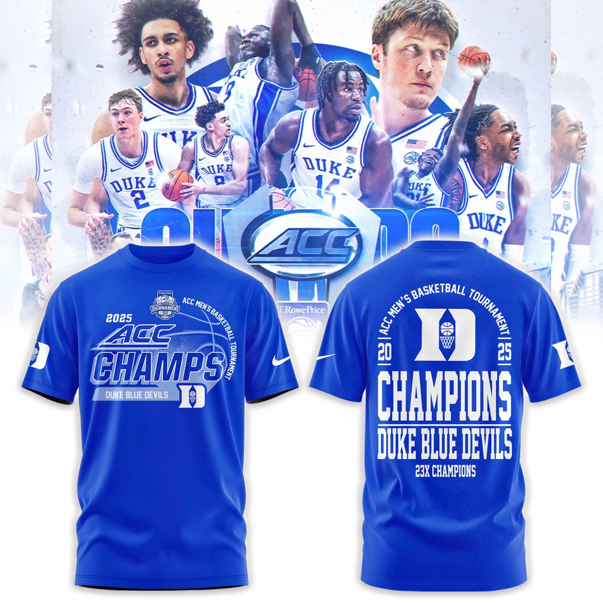Blue Devils Duke ACC Championship T-Shirt 2025 Men's Basketball Tournament