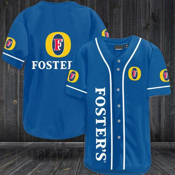 Blue Foster's Lager Baseball Jersey Style2410
