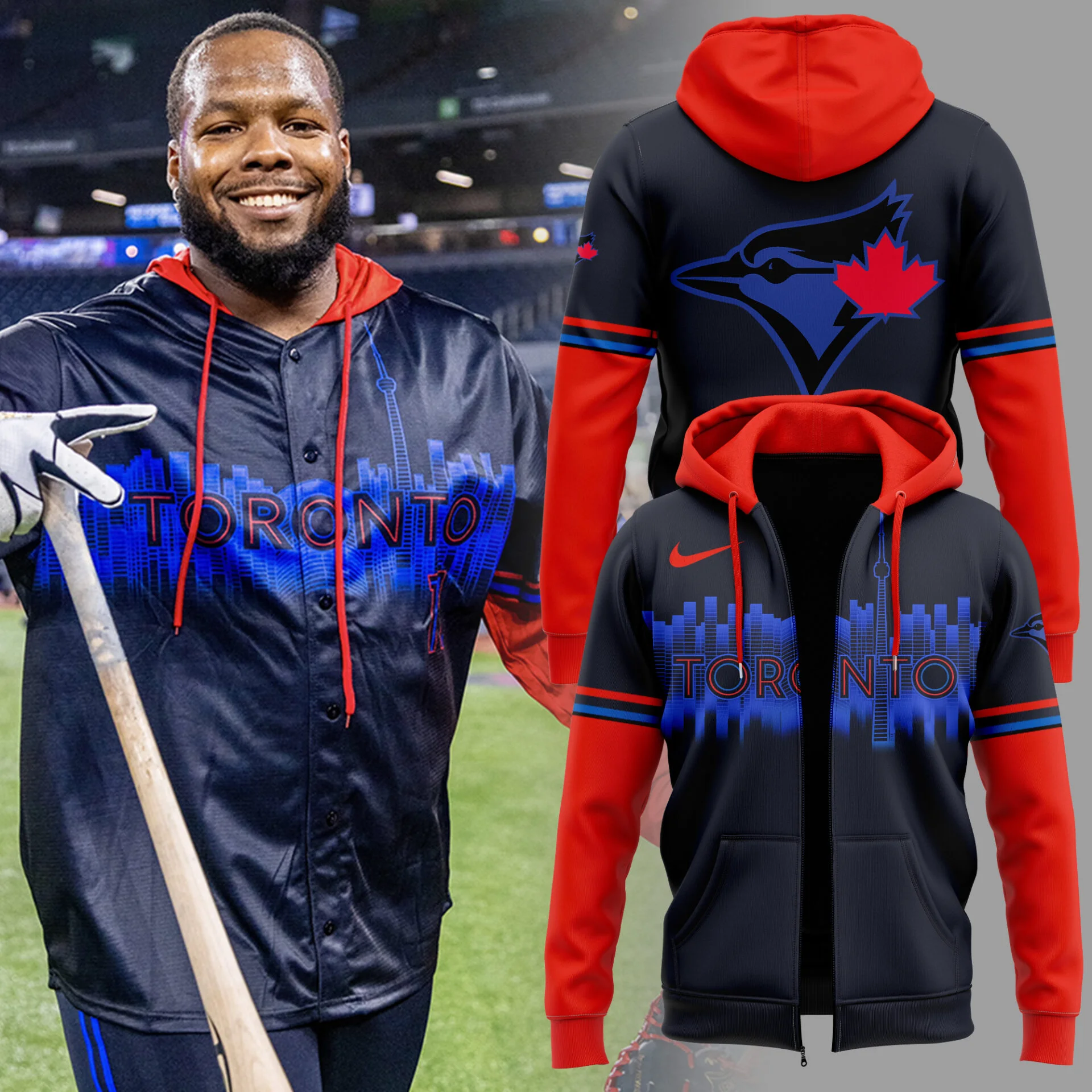 Blue Jays City Connect Zip Hoodie Gift For Baseball Lover