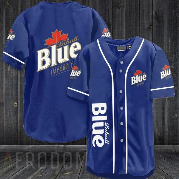 Blue Labatt Blue Beer Baseball Jersey Style1723
