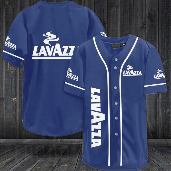 Blue Lavazza Coffee Baseball Jersey Style9924
