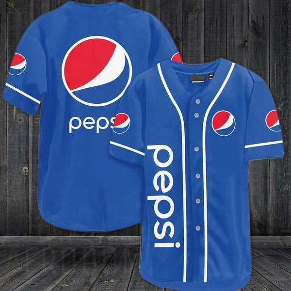 Blue Pepsi Baseball Jersey Style6432
