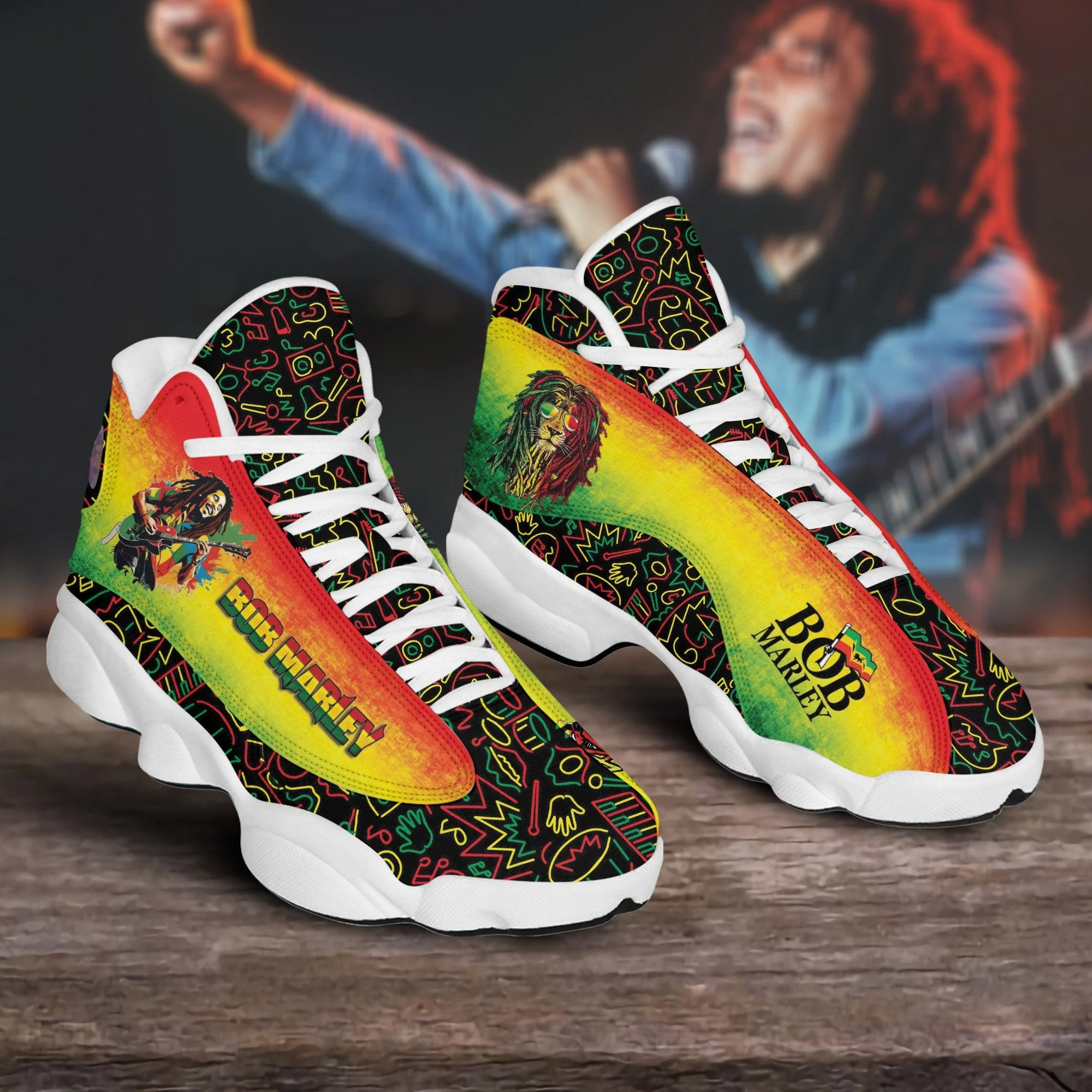 Bob Marley AJ13 Sneakers Shoes For Men And Women