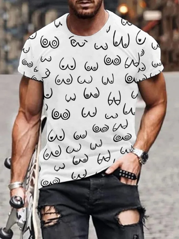Boobs Art T-shirt Funny Graphic Tees Gift
