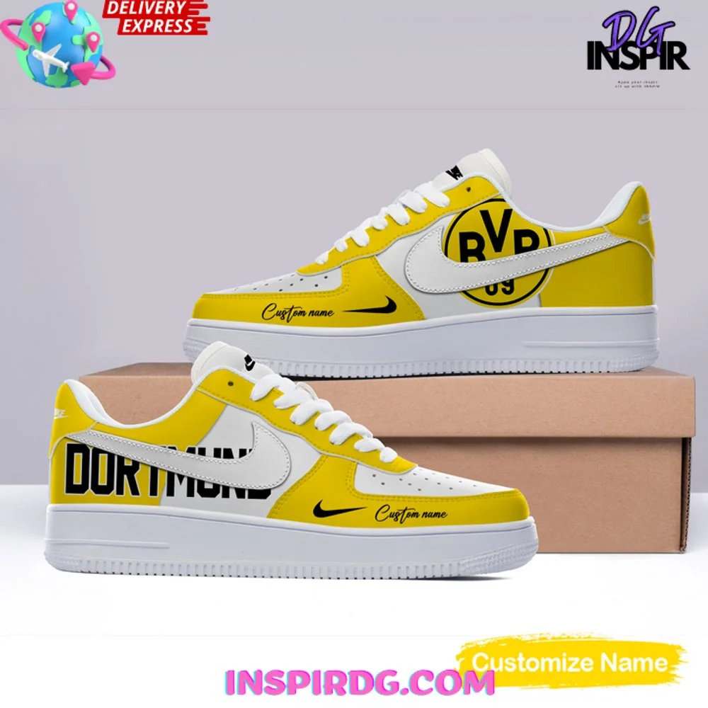Borussia Dortmund Custom Name Air Force 1 Shoes