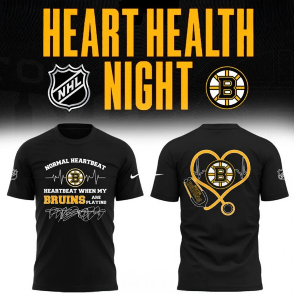 Boston Bruins x Heart Health Night 2025 T-Shirt NHL