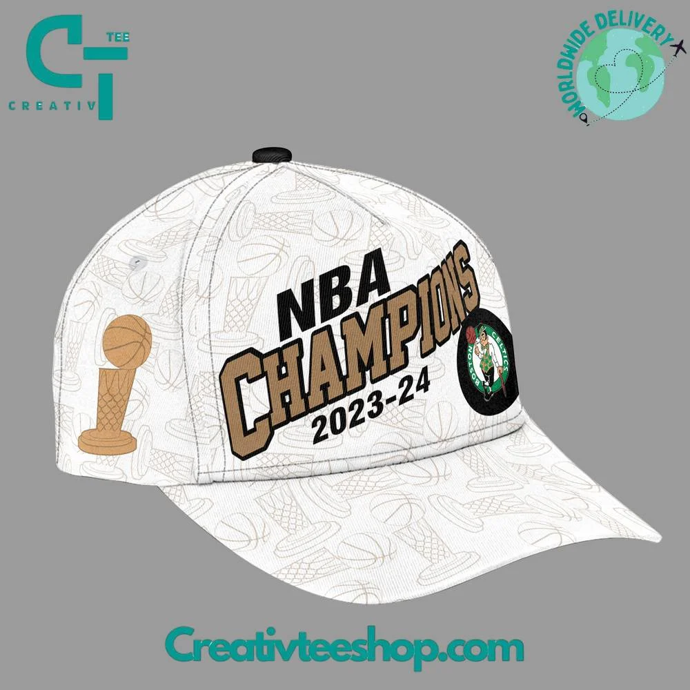 Boston Celtics 2024 Finals Champions White Hat