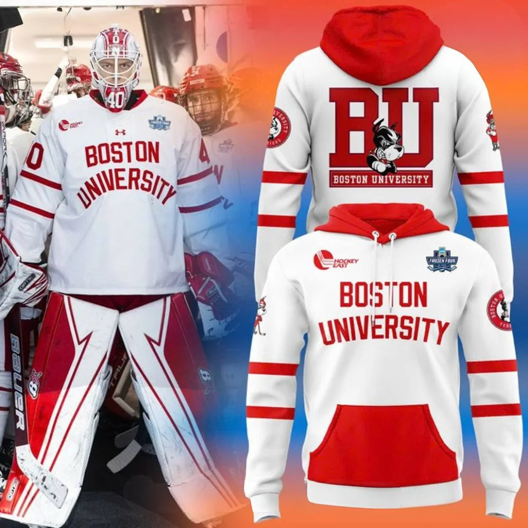 Boston University Terriers Men's Hockey 2025 NCAA Frozen Four Hoodie
