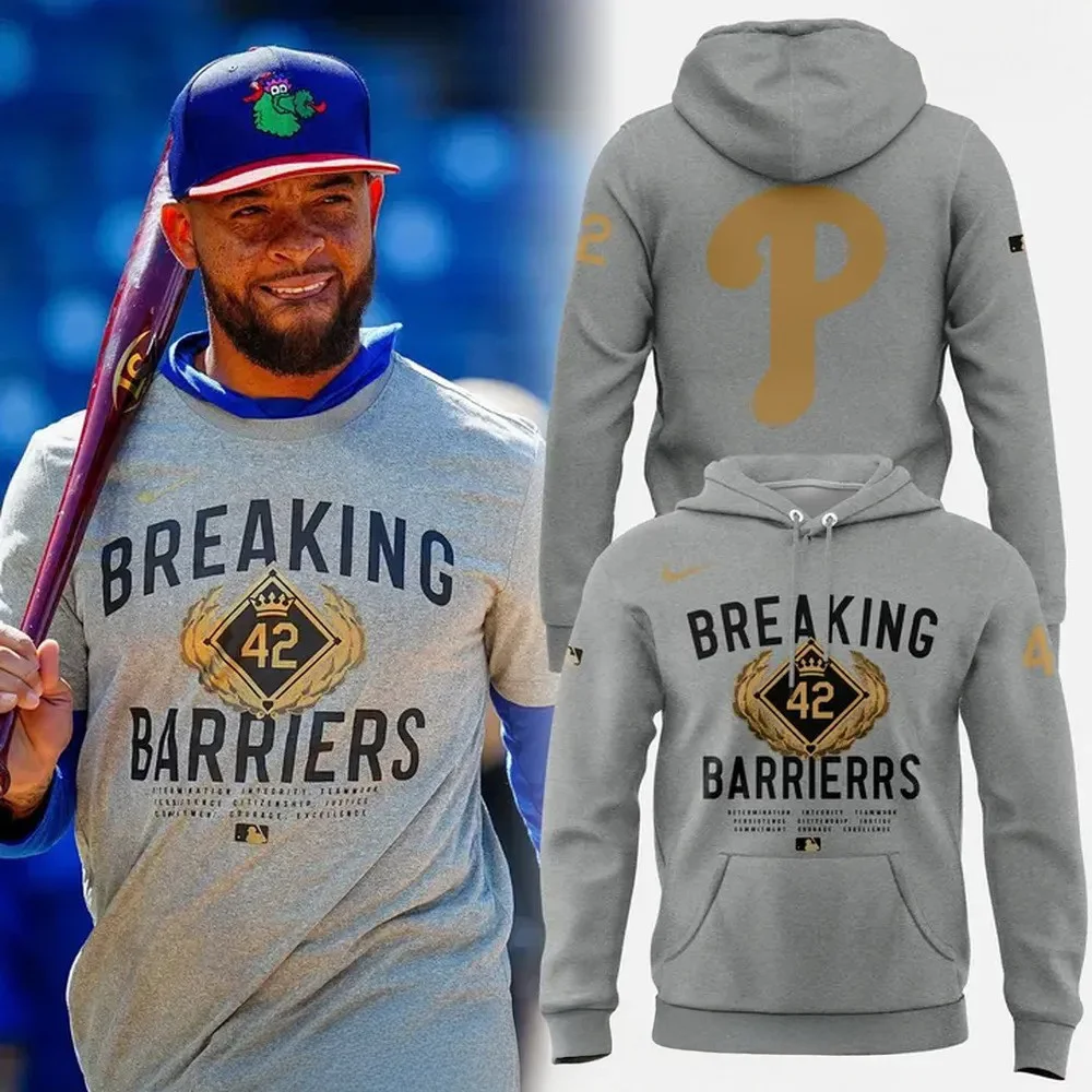 Breaking Barriers Jackie Robinson 42 Phillies Nike Hoodie Best
