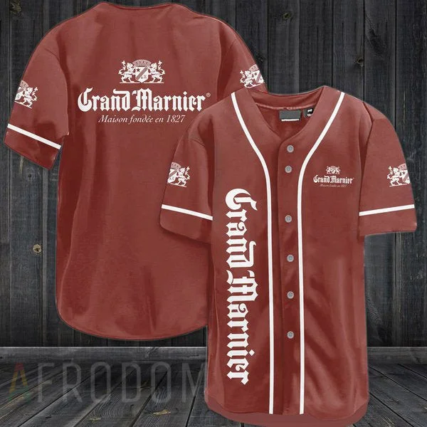 Brown Grand Marnier Baseball Jersey Style9679