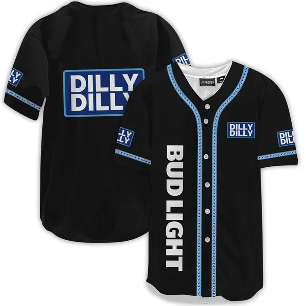 Bud Light Black Dilly Dilly Baseball Jersey Style5487