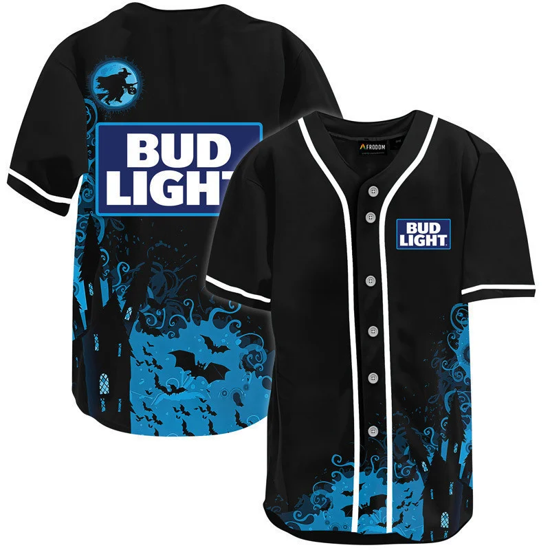 Bud Light Black Halloween Witch Baseball Jersey Style2024