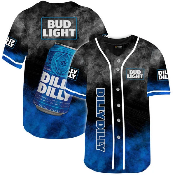 Bud Light Dilly Dilly Smoke Pattern Baseball Jersey Style5508