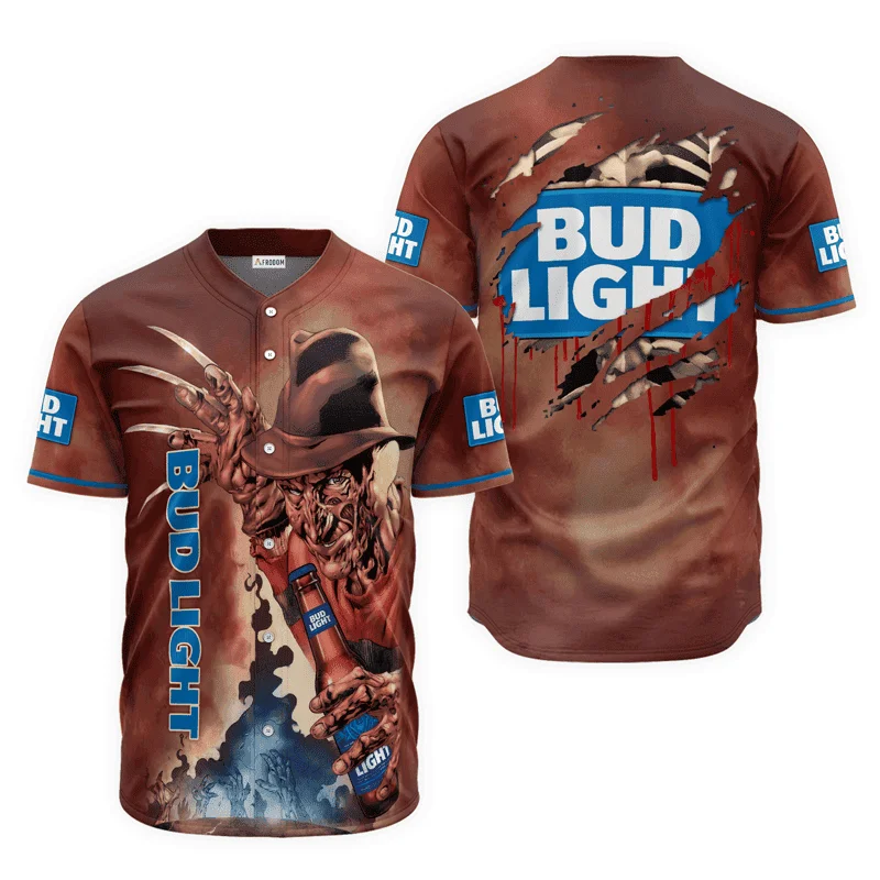 Bud Light Halloween Freddy Krueger Baseball Jersey Style9957