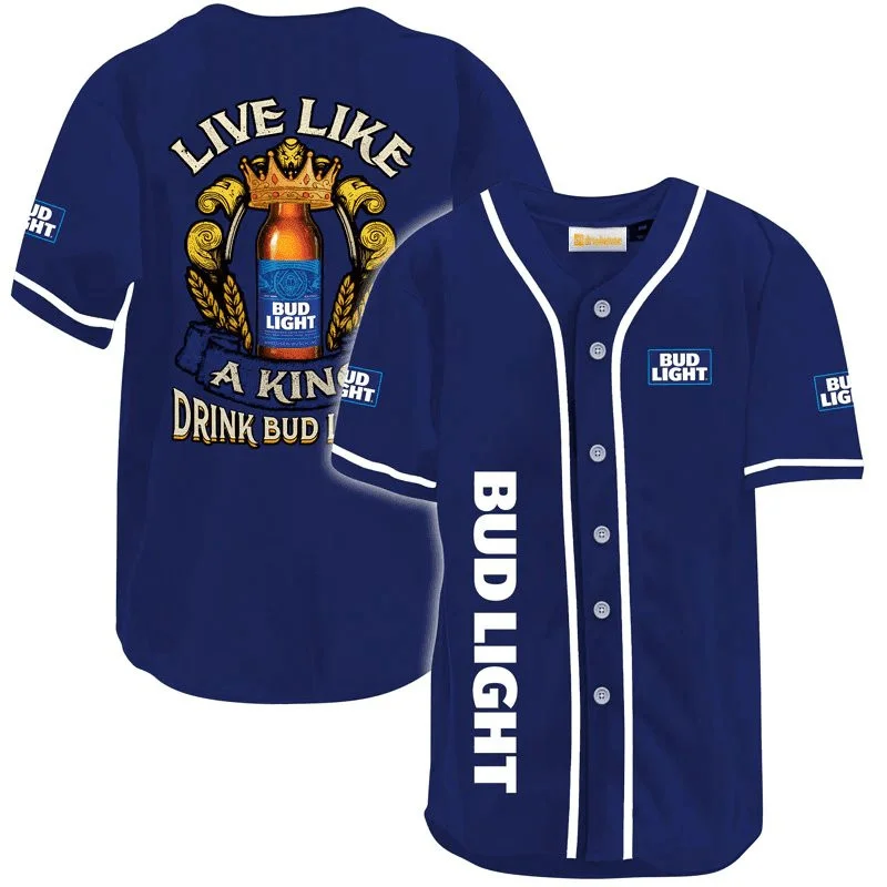 Bud Light Live Like A King Baseball Jersey Style2425