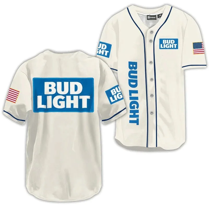 Bud Light USA Flag Baseball Jersey Style1446