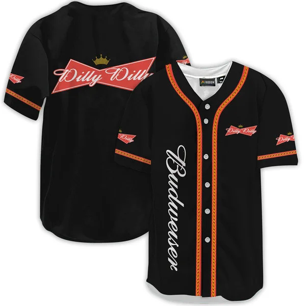 Budweiser Black Dilly Dilly Baseball Jersey Style7839