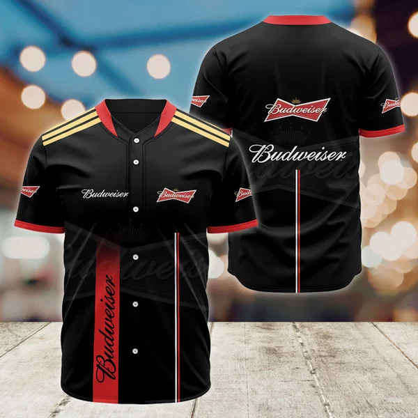 Budweiser Black Label Logo Baseball Jersey Style6604