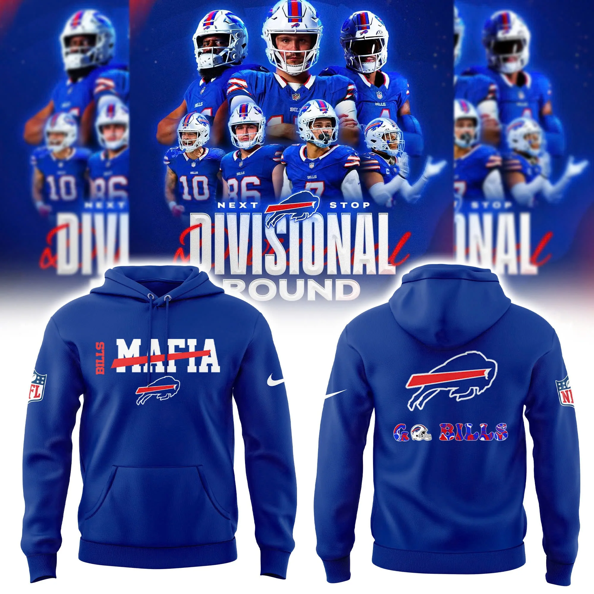 Buffalo Bills Mafia Go Bills Hoodie 2025 NFL Merch Gifts For Bills Fans Father's Day